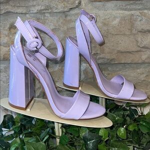 Mix No. 6 Dalison Lilac Patent Leather Block Heel Sandals - Size 6.5